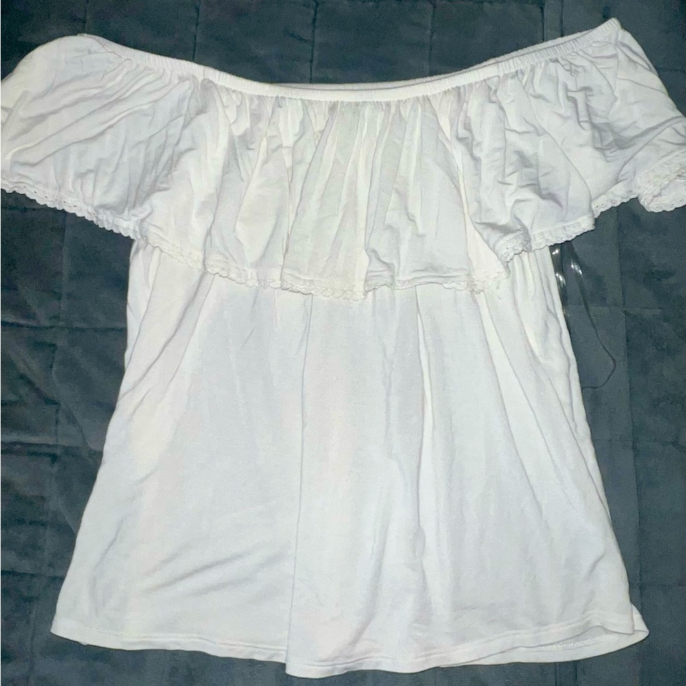 White Off-the-Shoulder Blouse